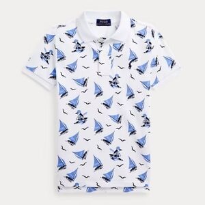 Polo by Ralph Lauren Blue and White Yacht Bear Polo Boy's (XL 18-20)